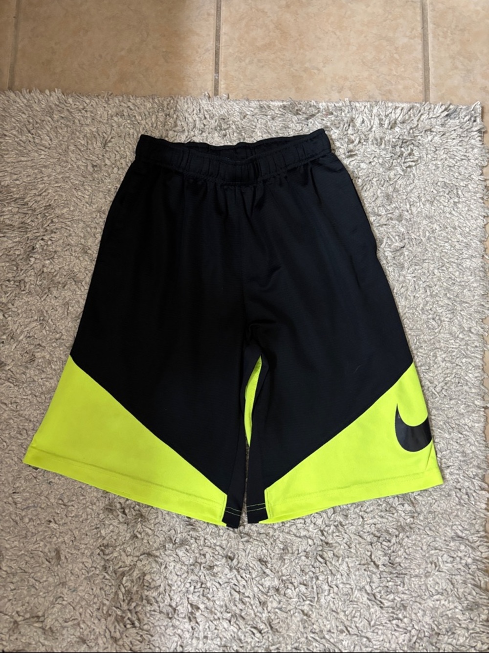 Nike Black & Volt Colorblock Performance Shorts